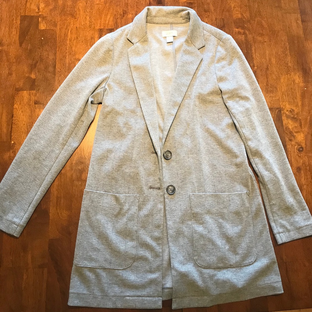 LOFT Plaid sweater blazer